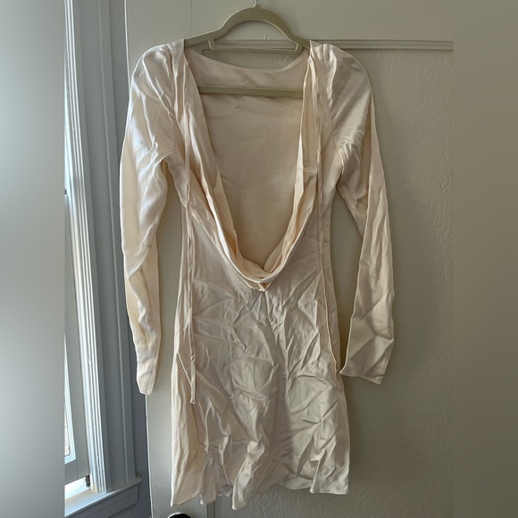 Shona Joy La Lune Long Sleeve Backless Mini Dress - Cream - Picture 2 of 3